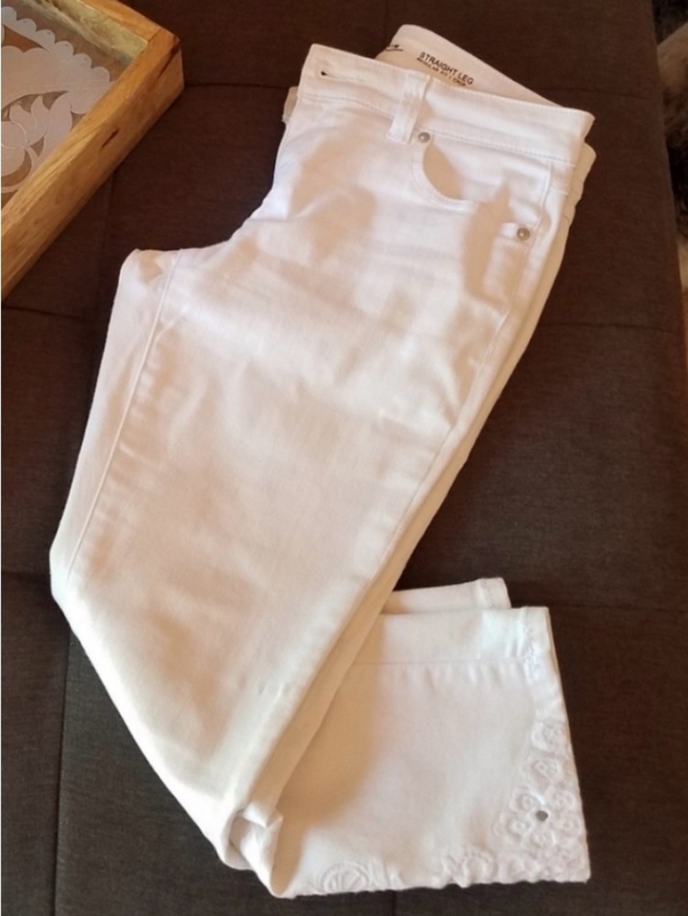 Petite Bright White INC International Concepts Cropped Jeans Denim Capris 4P